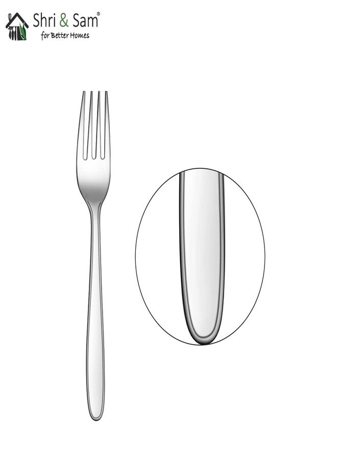 Shri & Sam Stainless Steel Sigma Border Baby Fork, 6 Pieces - Image 3